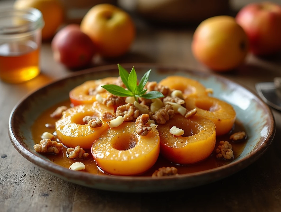 Baked Quince with Honey and Nuts