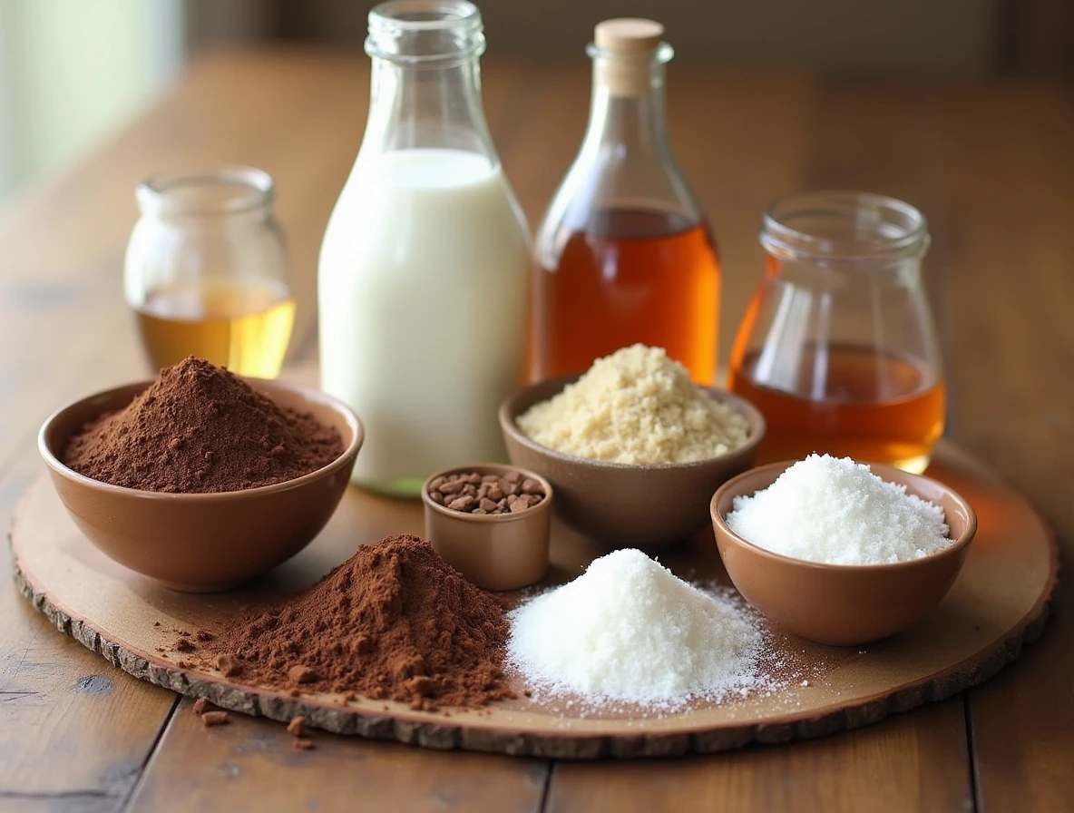 Ingredients for Making Milk Chocolate: Cocoa Powder, Milk, Milk Powder, Cream, Granulated Sugar, Brown Sugar, Honey, Maple Syrup, Agave Nectar, Stevia, Coconut Sugar