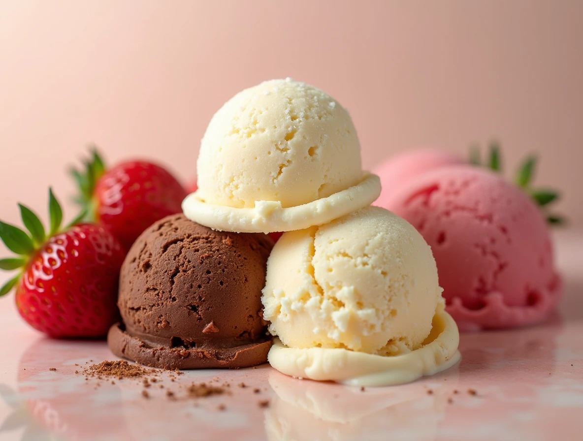 The Classic Flavors (chocolate, vanilla, strawberry) for neapolitan ice cream