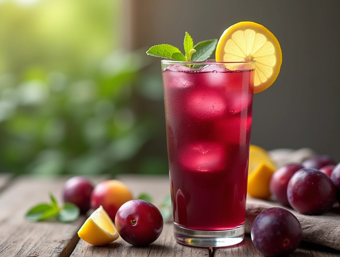 Classic Plum Juice with a Twist of Lemon Classic Plum Juice with a Twist of Lemon