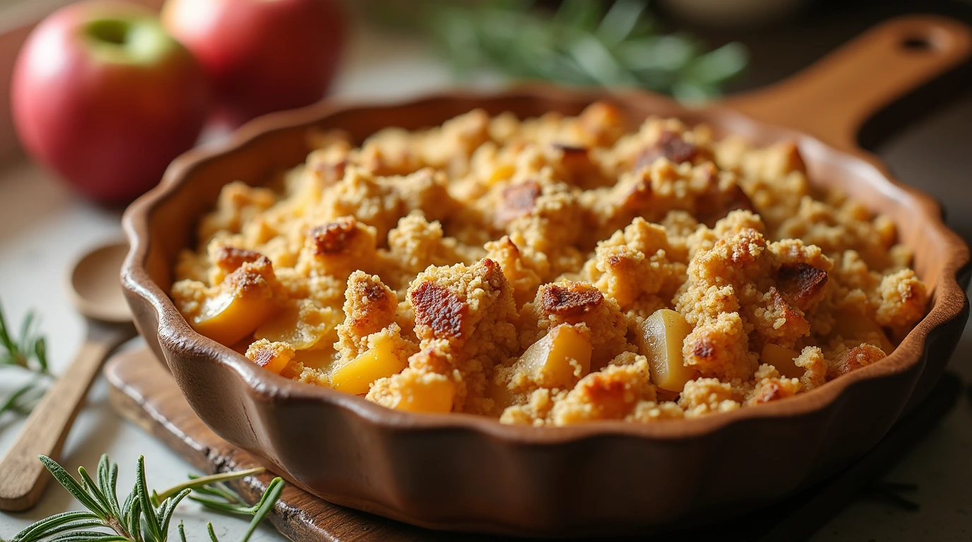 A perfectly cooked protein apple crisp with a crunchy oat topping and tender apples