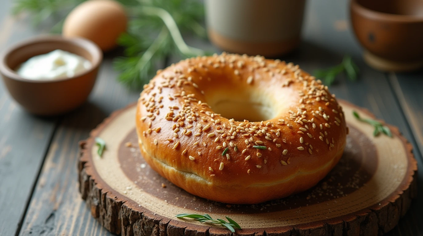 A delicious gluten free bagel recipe with fresh herbs and cream cheese, perfect for a quick breakfast or snack.